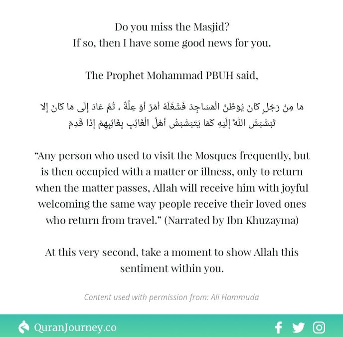 Do you miss the Masjid?